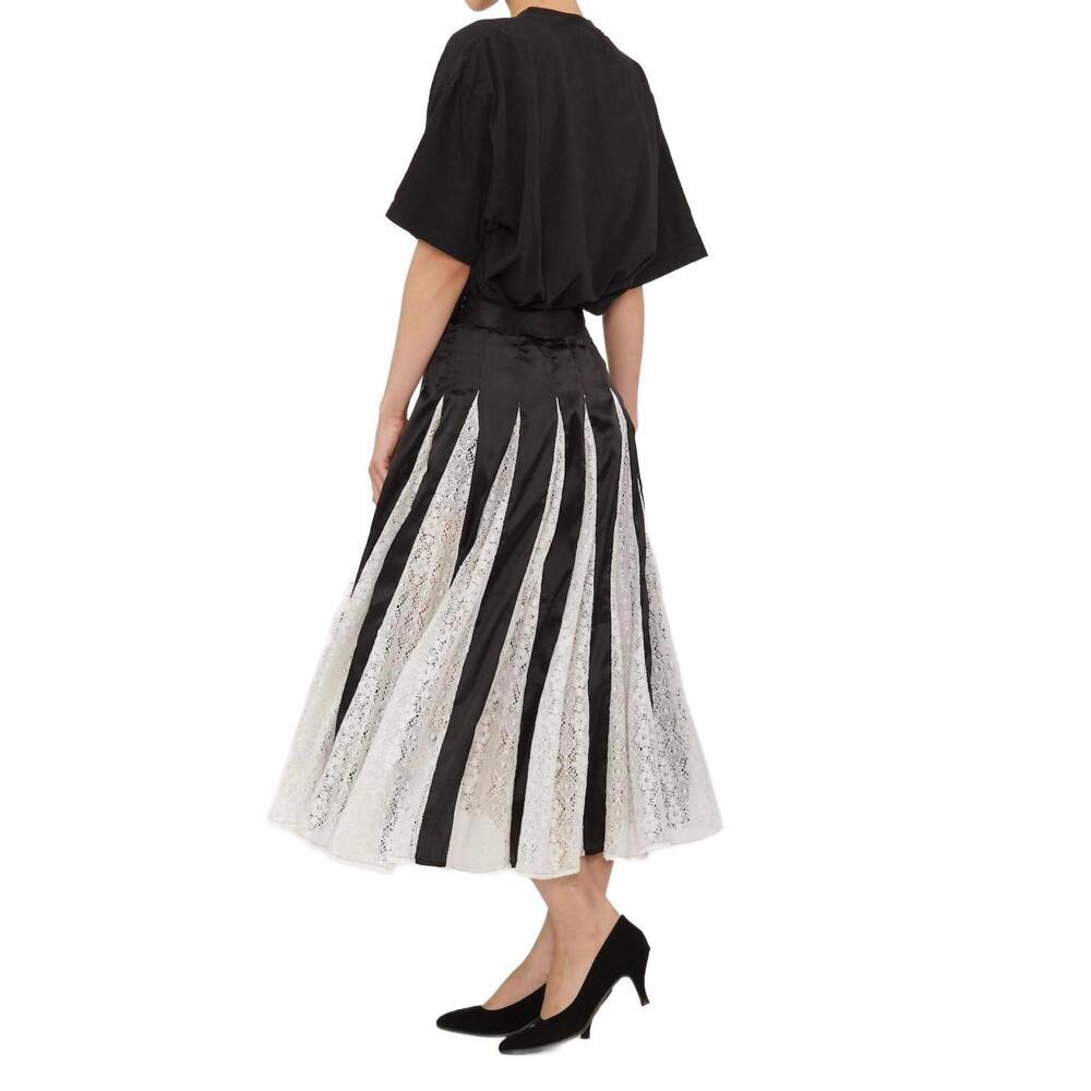 NEW BATSHEVA freya skirt in black w/ lace - Picture 2 of 4